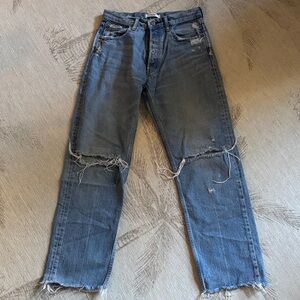 Moussy Vintage Straight-Leg Distressed Denim Jeans